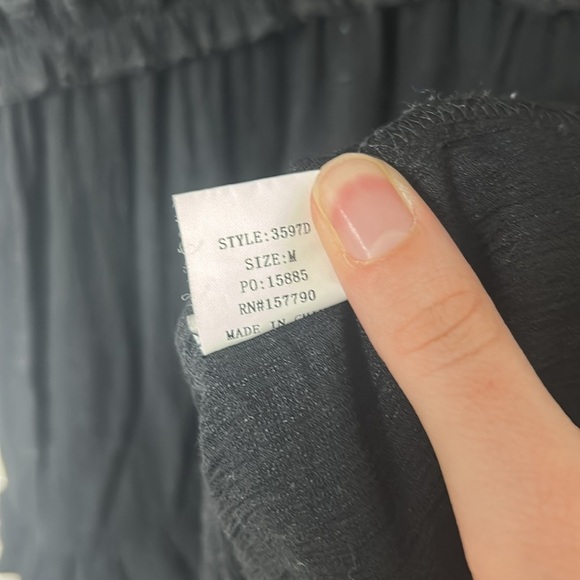 Pinch Gauzy Deep V Neck Black Tiered Short Sleeve Maxi Dress Medium - Picture 10 of 15